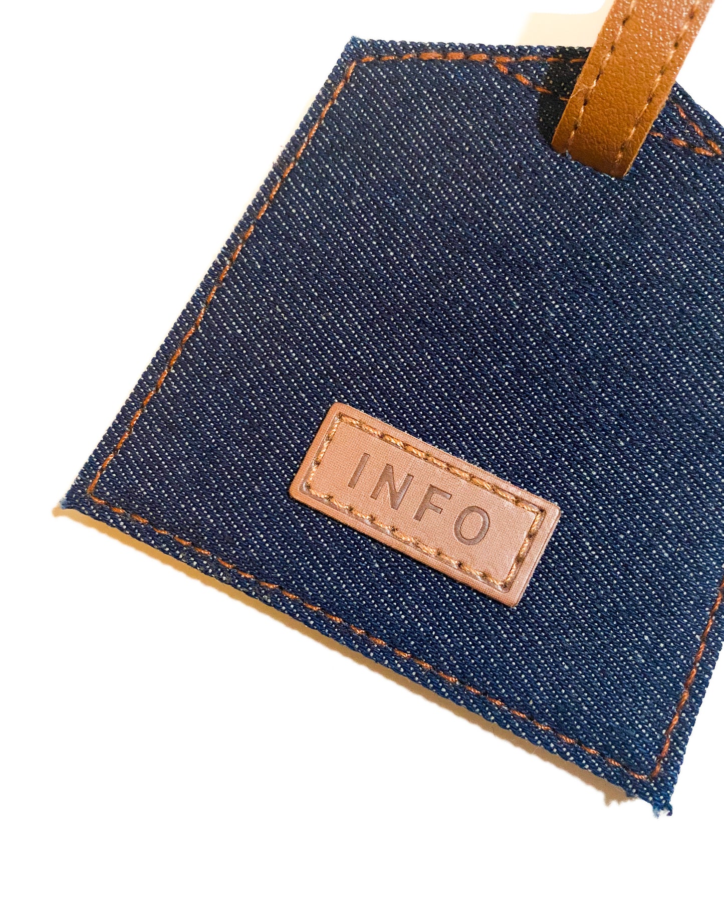 Handmade Denim Luggage Tag